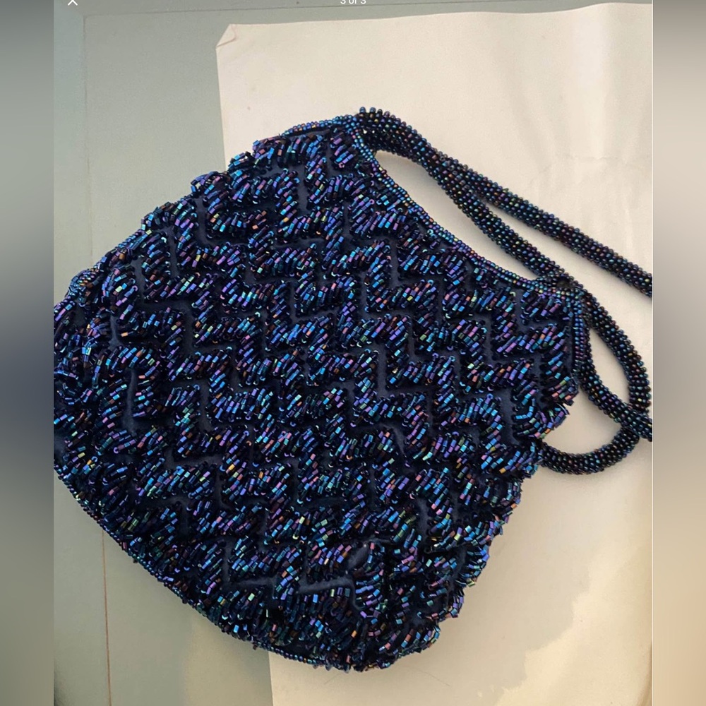 Vintage Beaded Purple Bag